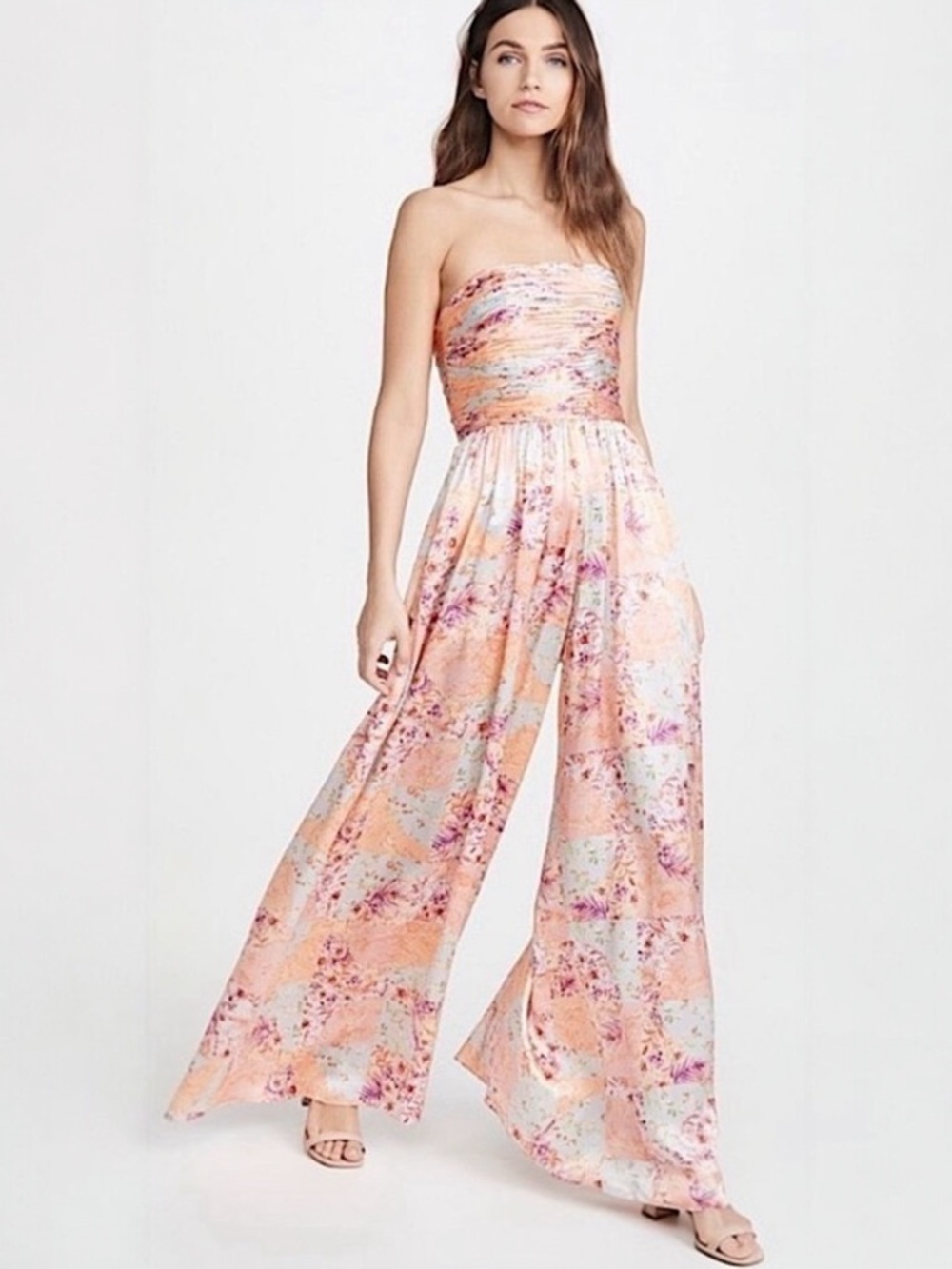 AMUR  Woman Jumpsuit Strapless floral Silk size 4